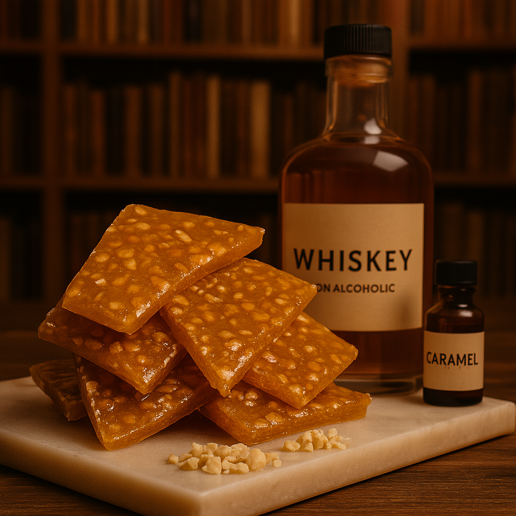 Whiskey, cashew and caramel brittle