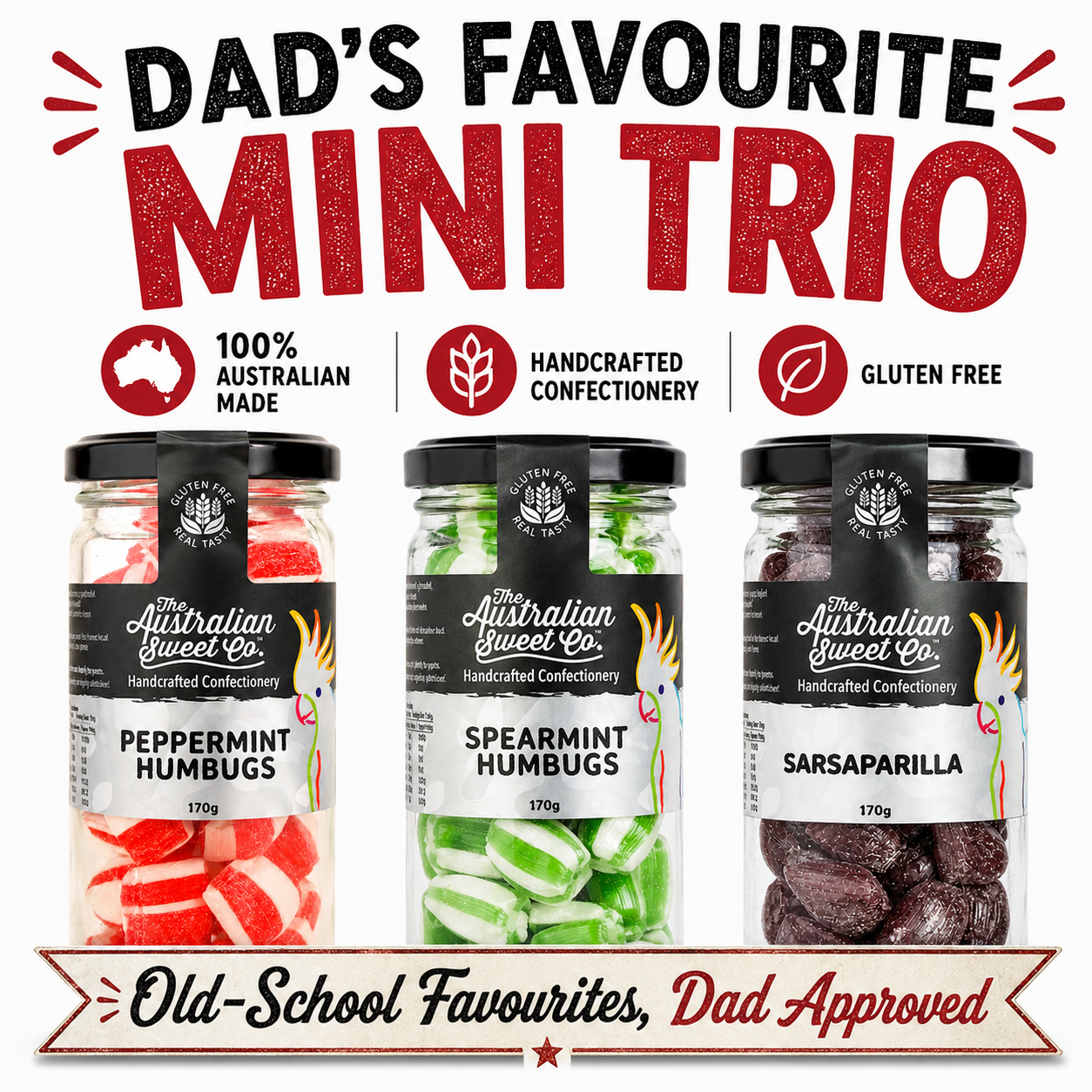 Dad's Sweets Jar Trio