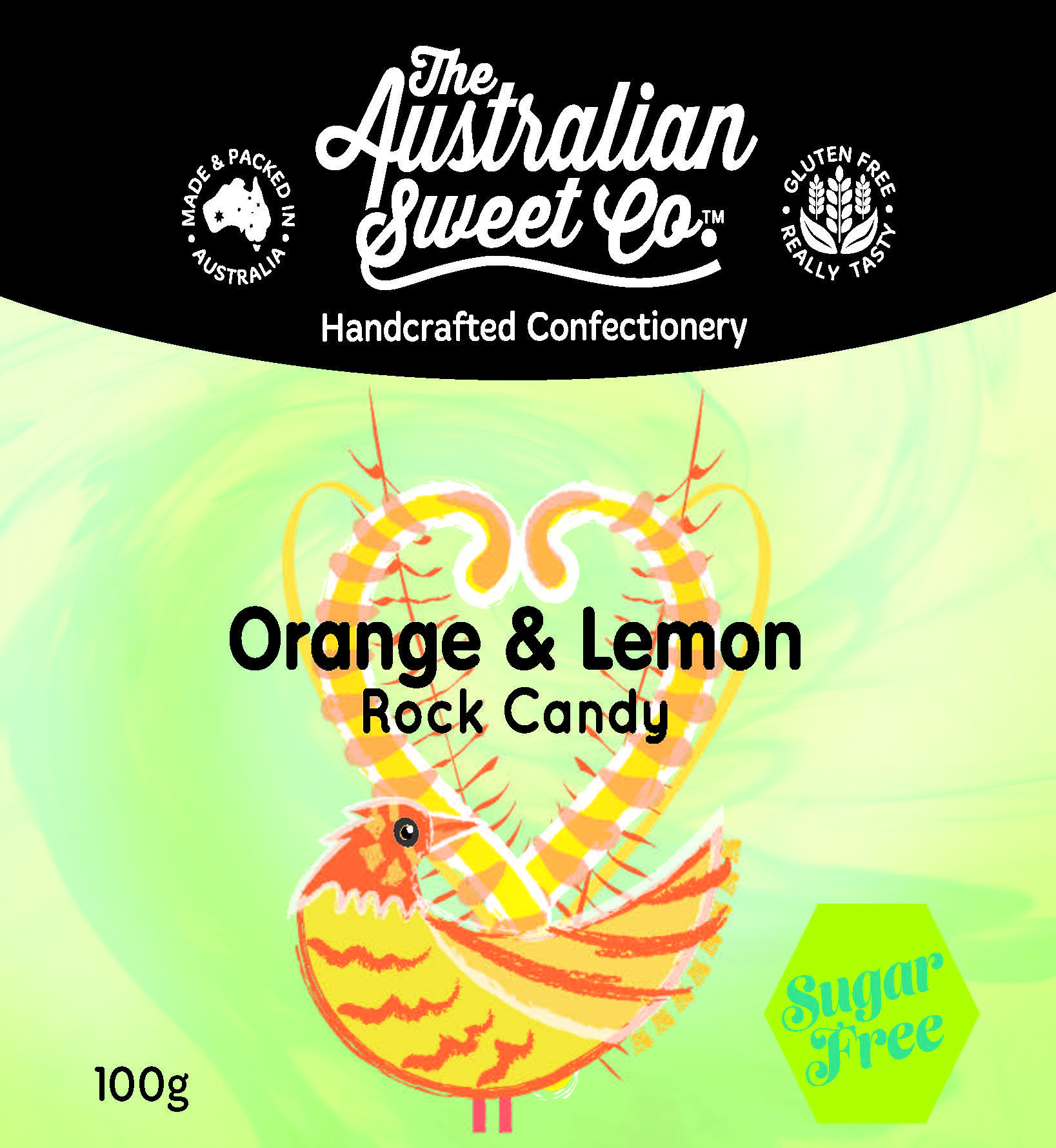 Orange & Lemon Sugarfree Rock Candy