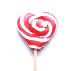 Red Heart lollipops