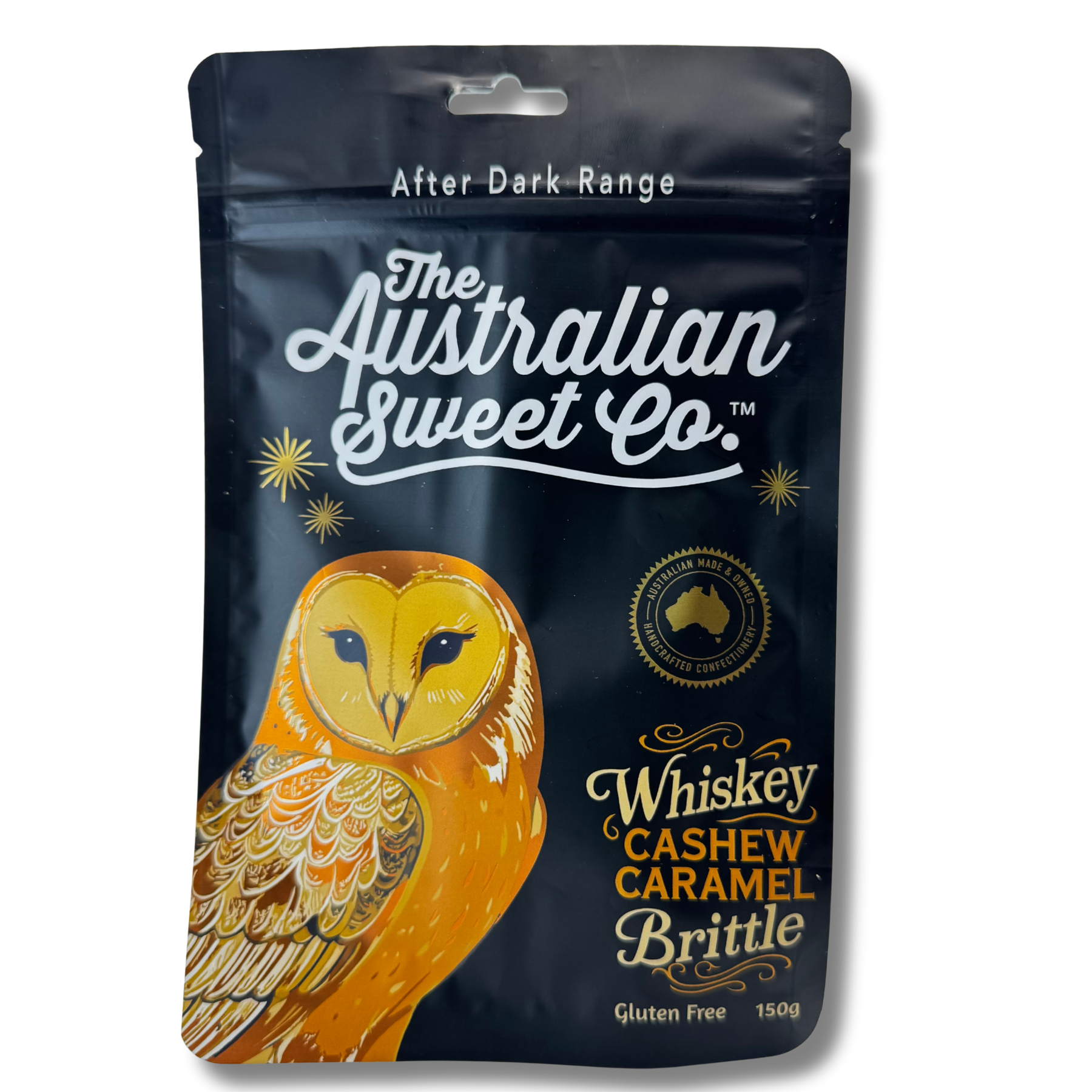 Whiskey, cashew and caramel brittle