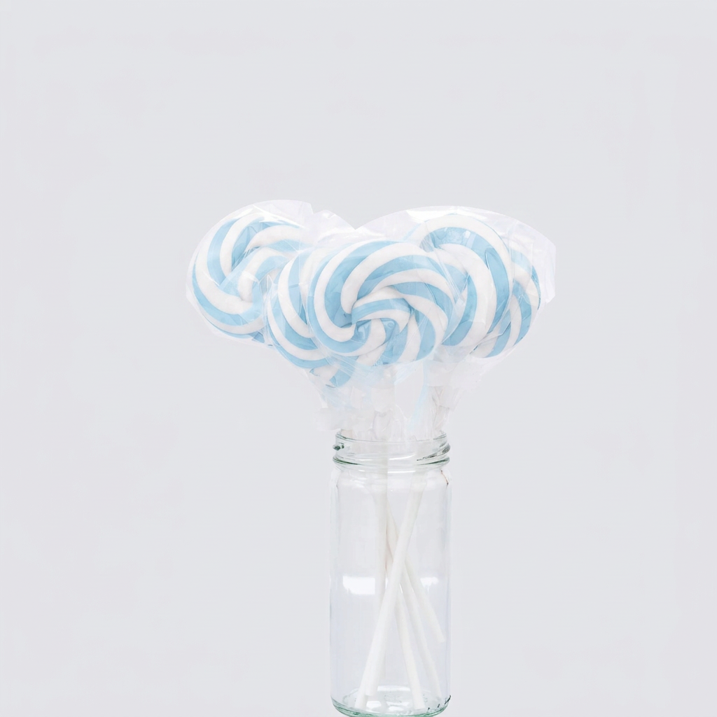 Blue/White Swirl lollipops