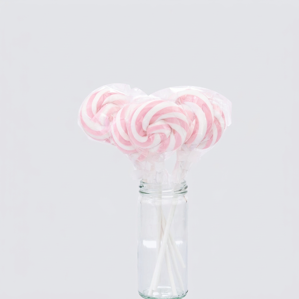 Pink/White Swirl lollipops
