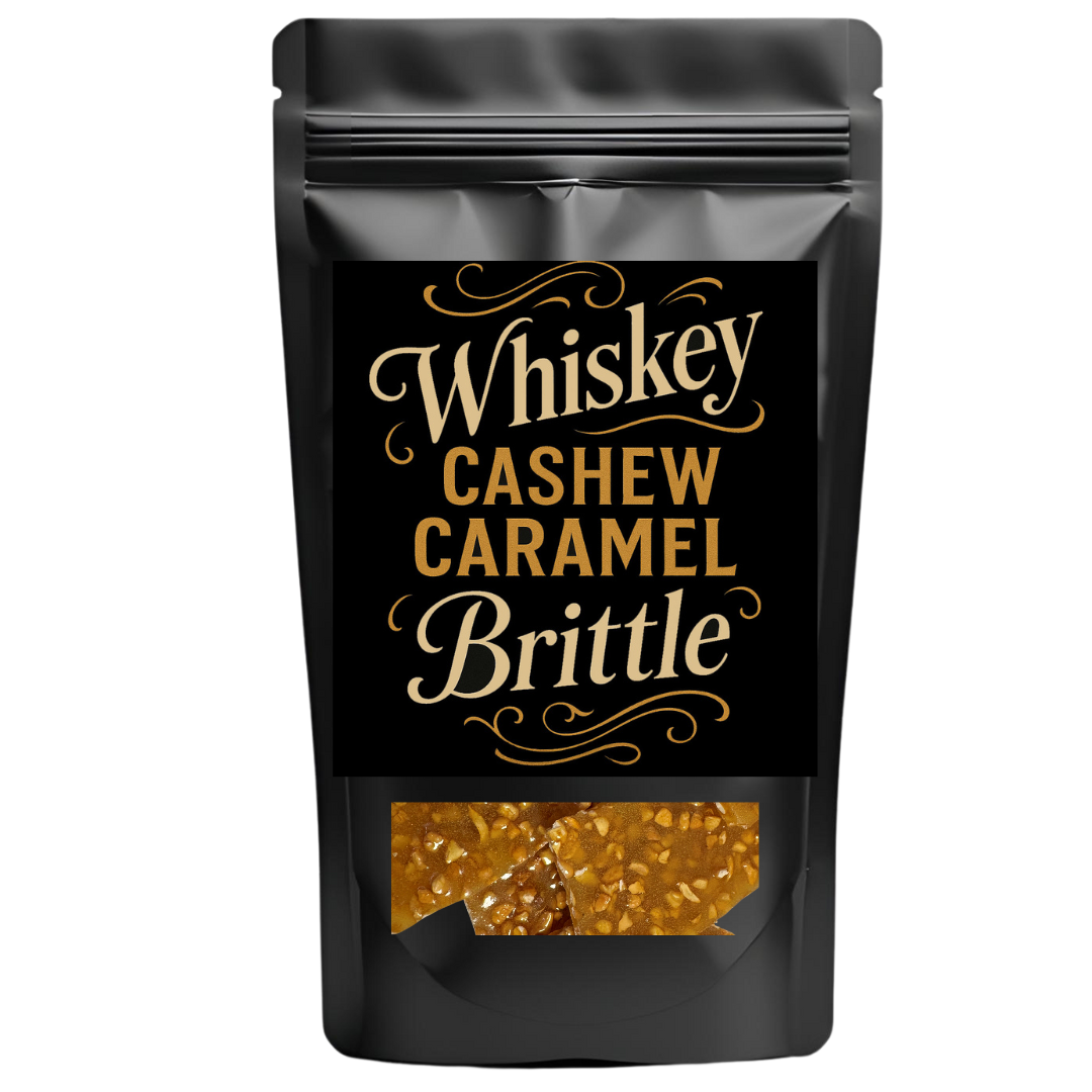 Whiskey, cashew and creamy caramel brittle