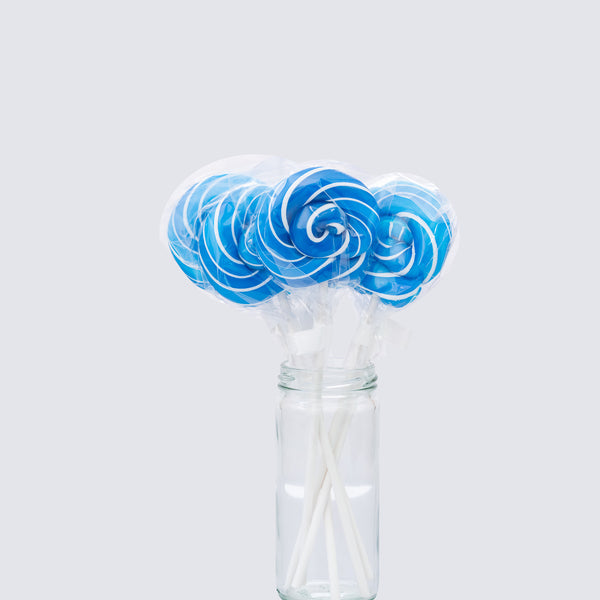 Blue/White Swirl lollipops