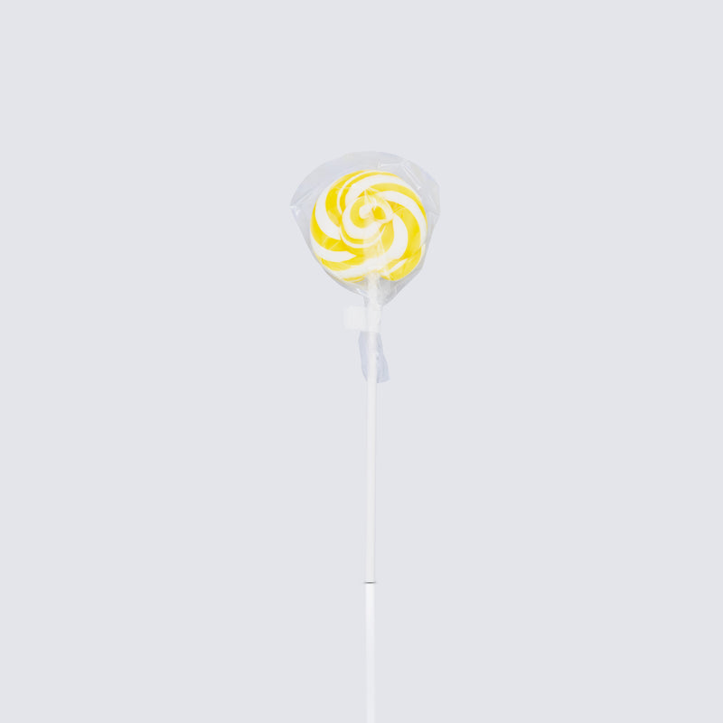 Yellow/White Swirl lollipops
