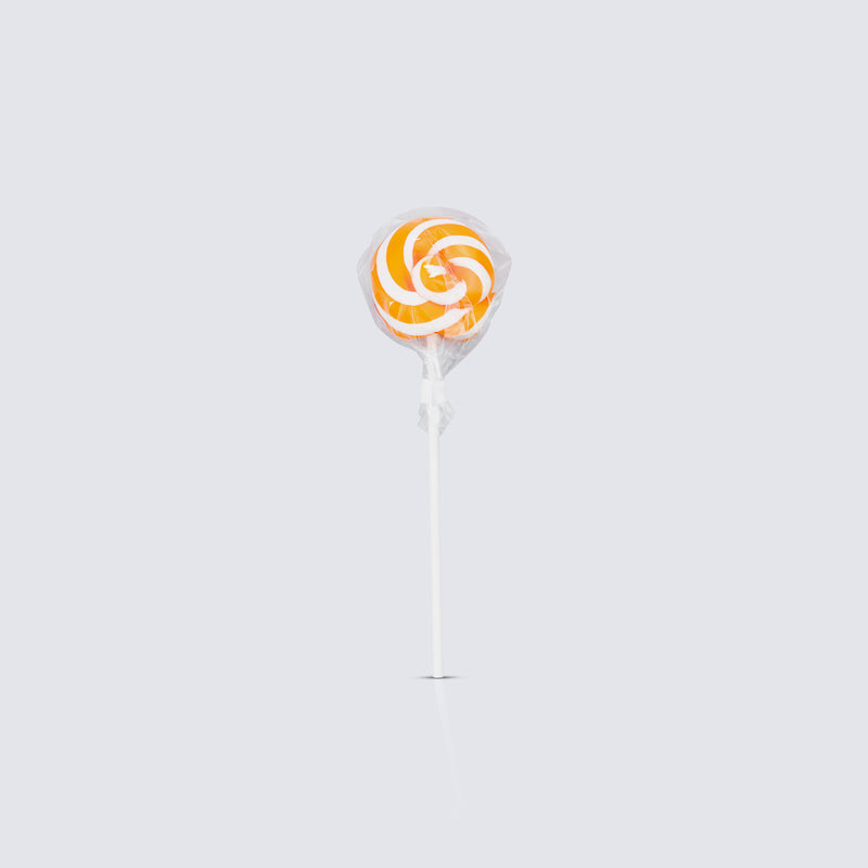 Orange/White Swirl lollipops