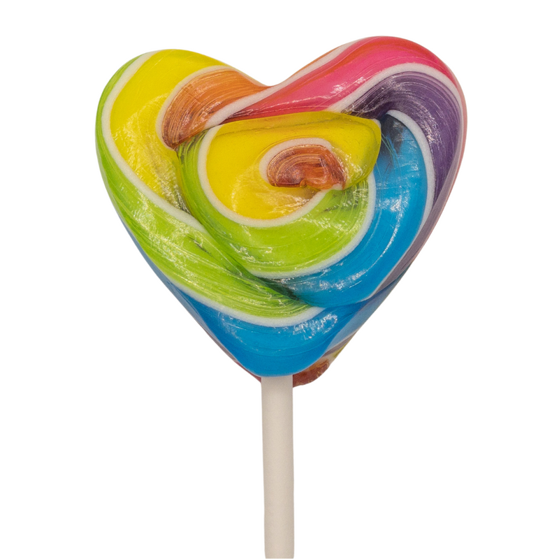 Rainbow Heart lollipops