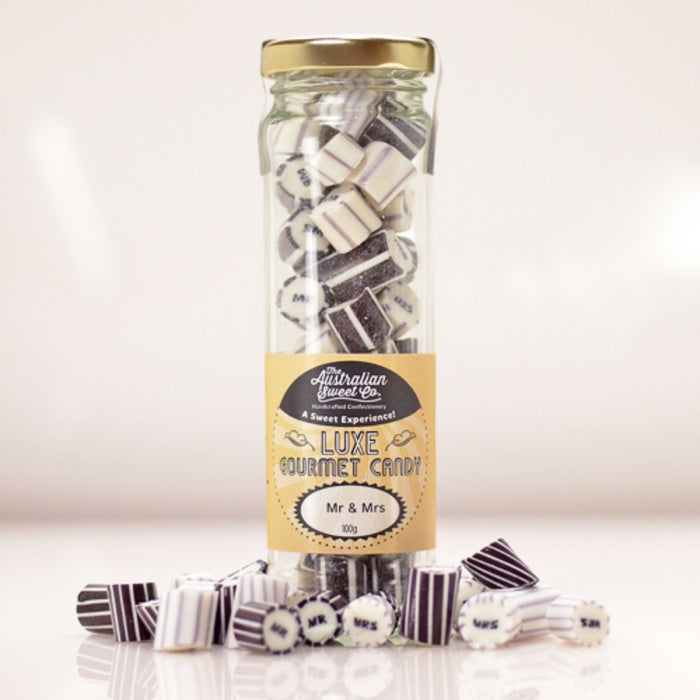 Mr and Mrs luxe rock candy