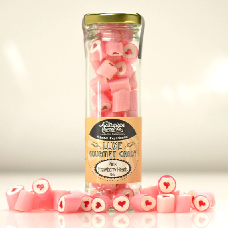 Pink Strawberry Heart luxe rock candy