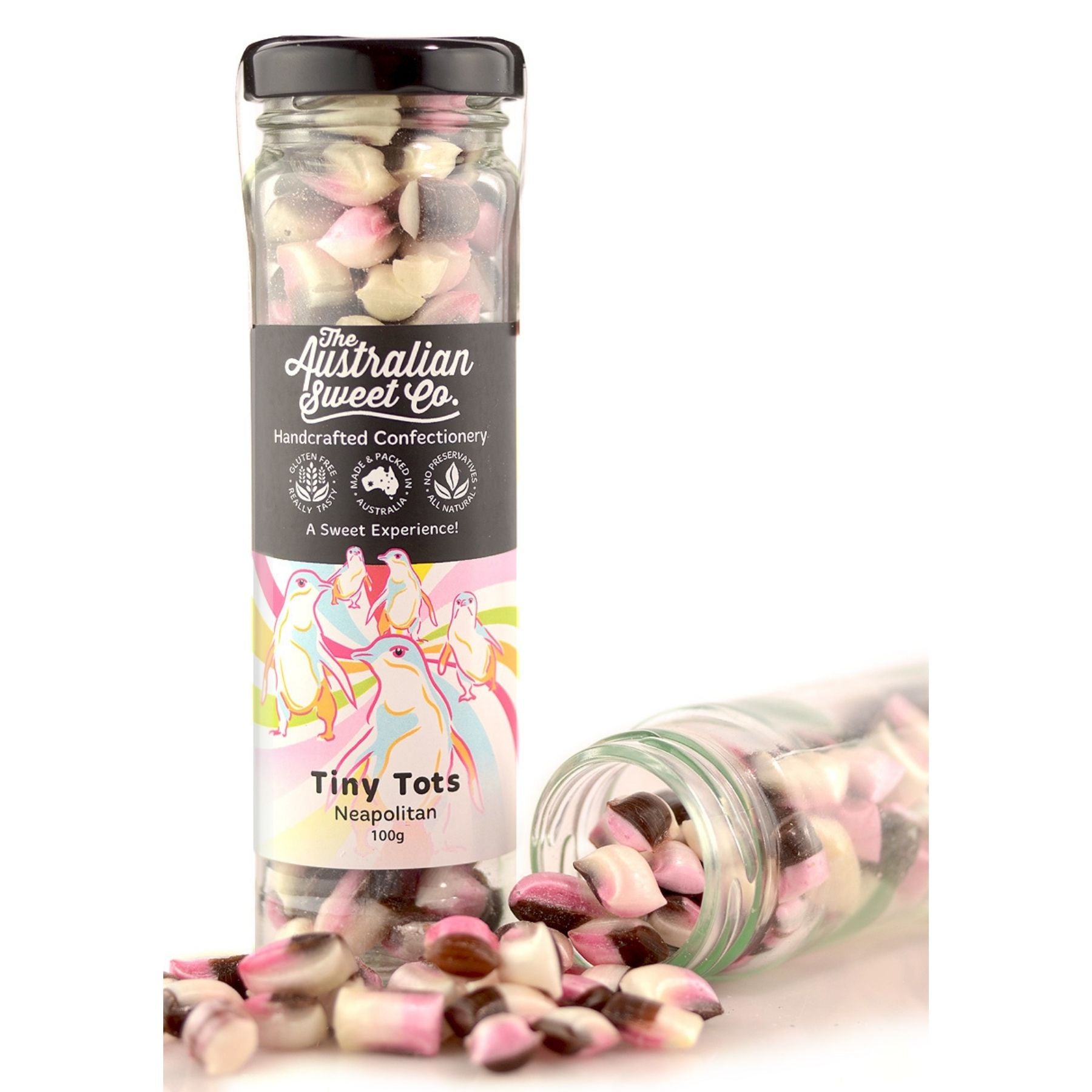 Tiny Tots Neapolitan rock candy
